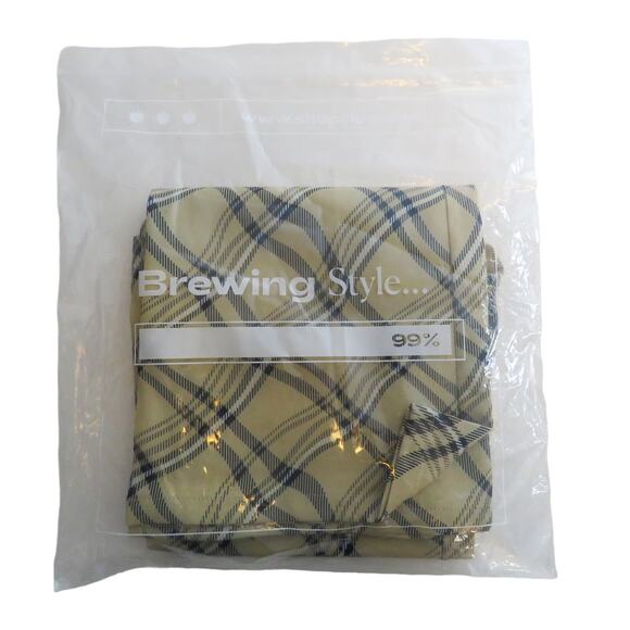 Cider Wavy Tan & Black Plaid Wide Leg Flared Pants XS Extra Small Y2k Retro - Picture 6 of 6